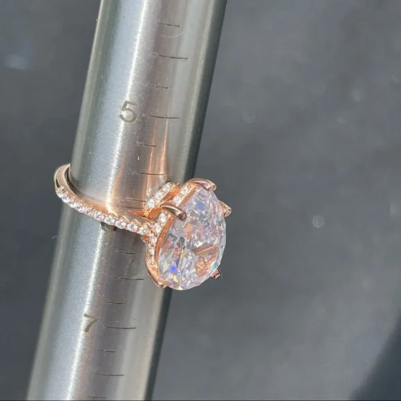 🌟🌟SOLD ITALO JEWELRY rose gold classic PEAR engagement ring brilliant stobox 6 - Picture 7 of 15